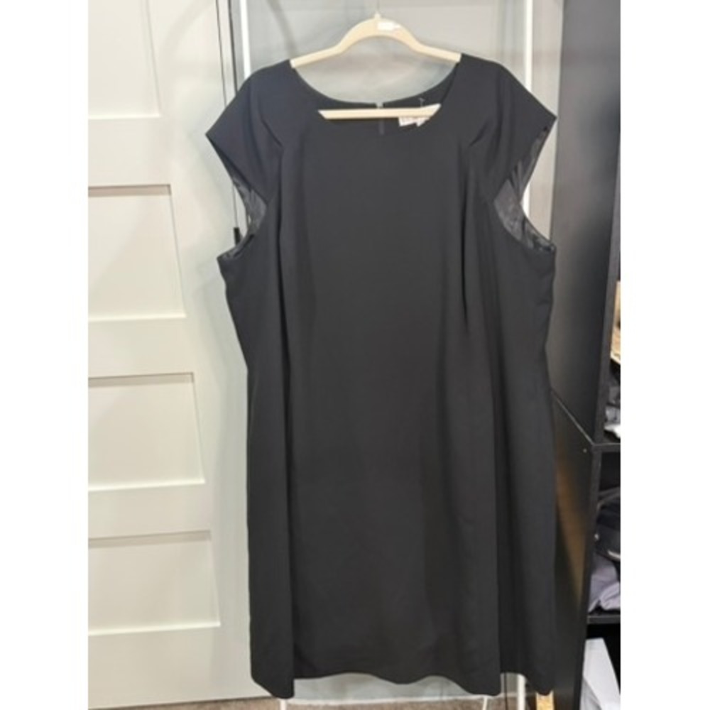 Jones Studio Separates Women 24W Black Cap Sleeve Sheath Dress LBD Career Formal